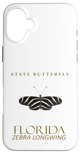 Hülle für iPhone 16 Plus Florida Schmetterling Zebra Longwing Design von Florida Territory Symbols Gifts & Tees taiche