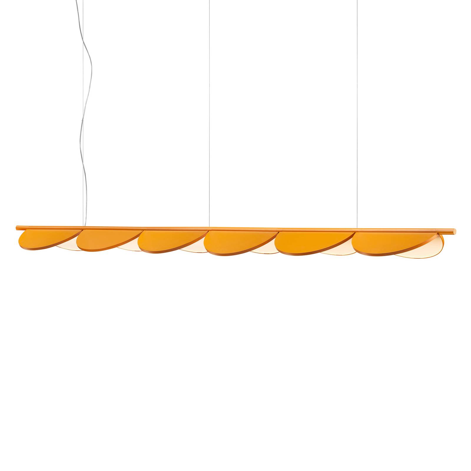 FLOS Almendra Linear LED-Hängelampe 6fl, ocker von Flos