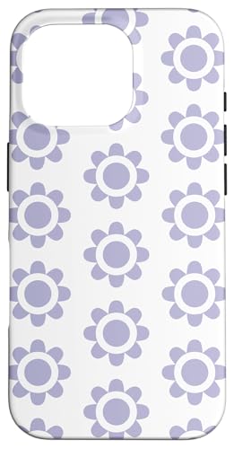 Hülle für iPhone 16 Pro Retro Gänseblümchen Pastell Lila Cottagecore Ästhetik von Flower Aesthetic