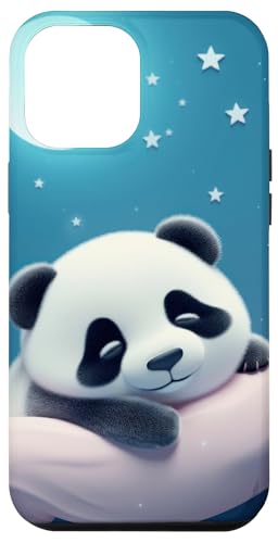 Hülle für iPhone 13 Pro Max Mollige Pandas schlafende Cartoon-Tierastronomie von Flower Pattern Floral Pattern Lovers