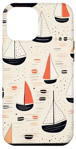 Hülle für iPhone 15 Plus Niedliche Boote abstrakte Transport-Wasserfahrzeug-Segelboot von Flower Pattern Floral Pattern Lovers