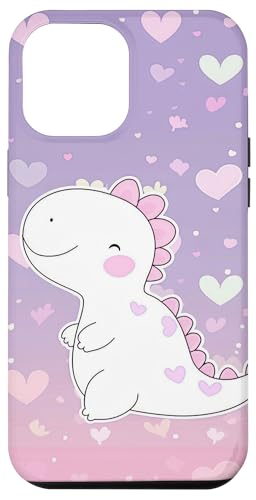 Hülle für iPhone 15 Pro Max Dinosaurier mit Herzen im Freien Cartoon Tier von Flower Pattern Floral Pattern Lovers