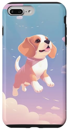 Hülle für iPhone 7 Plus/8 Plus Mollige springende Beagle-Cartoon-Tier-Wildtiere von Flower Pattern Floral Pattern Lovers