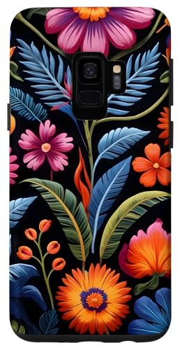 Hülle für Galaxy S9 Mexikanische Volkskunst Blumenstickmuster Heritage Otomi von Flowers Mexican Folk Art Floral Embroidery Pattern