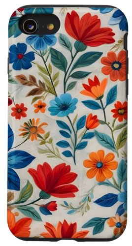 Hülle für iPhone SE (2020) / 7 / 8 Mexikanische Volkskunst Blumenstickmuster Heritage Otomi von Flowers Mexican Folk Art Floral Embroidery Pattern