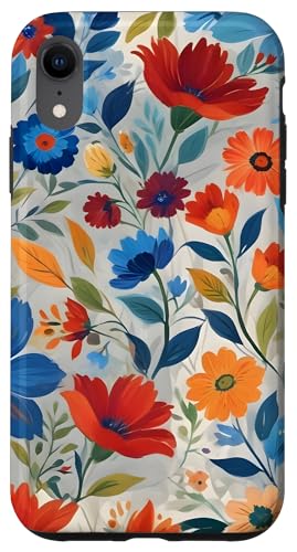 Hülle für iPhone XR Mexikanische Volkskunst Blumenstickmuster Heritage Otomi von Flowers Mexican Folk Art Floral Embroidery Pattern