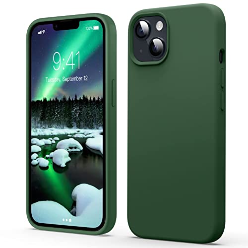 Flyzoo Flüssige Silicone Case für iPhone 14 Hülle (6,1"), Kratzfest & Anti-fingerabdruck Silikon Handyhülle mit Rundumschutz Cover: 4-Schicht Schutzhülle, Erhöhter Rand für Bildschirm & Kamera, Grün von Flyzoo