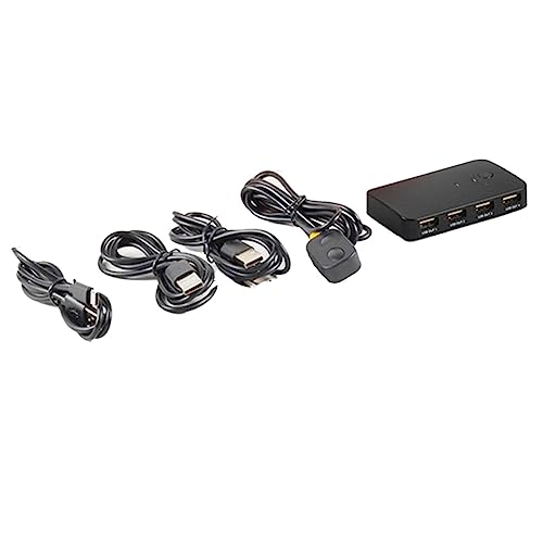 Fmoutyy USB-Umschalter, Gemeinsam Genutzter Controller-Hub-Adapter, USB 2 Eingänge, 4 Ausgänge für Laptop, Drucker, Tastatur, Maus, Monitor von Fmoutyy