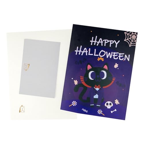 FmtwPhn 3D-Halloween-Karte – Halloween-3D-Grußkarte – Umschlag inklusive, gruselige Happy Halloween-Partykarte mit Notizkarte für Kinder Happy Holiday von FmtwPhn