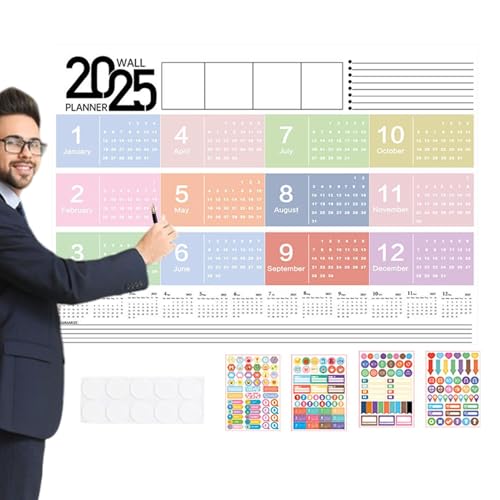 2025 Jährlicher Wandkalender - Volljähriger Wandkalender, Wandplaner 2025 | Familienplanplaner Von Januar 2025 Bis Dezember 2025, Zubehör Für Home Decoration Desk Accessoires Für Erwachsene (29.21x20. von Fmzrbnih