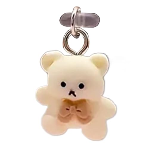 Fmzrbnih Ladeanschlussabdeckung – -Anschlussabdeckung, Handy-Anschlussschutz | Cute Bear Ladeanschlussstecker, Mehrzweck-Anschlussstecker USB C, Anschlussschutz Für Erwachsene, (, Weiß) (1,1 X von Fmzrbnih