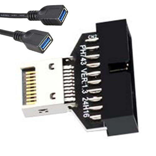 PC Frontplatten -Headeradapter - Headeradapter Vor Frontplatten, Desktop -Computertyp -E -Motherboardanschluss | 19Pin USB 3.2 Motherboard Header, Frontplattenanschluss Für Spielzimmer, 0,91 X 0,91 X von Fmzrbnih