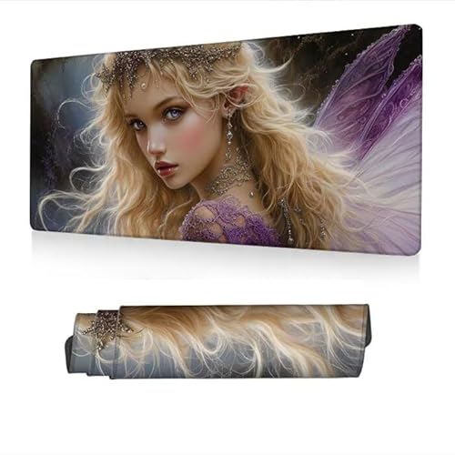 Gaming Mauspad XXL 700x300x3mm, Mauspad Lila Mousepad, rutschfeste Schreibtischunterlage Frau Mauspad Gaming, Wasserdicht Oberfläche, Verbessert Präzision und Geschwindigkeit, Gaming Zubehör S1-372 von Fneuexng