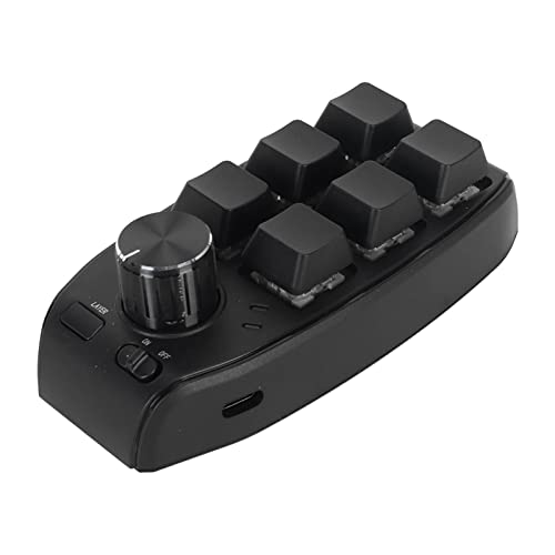 Focket Gaming-Tastatur, 6 Tasten, 1 Knopf, programmierbar, ergonomisches Design, Minitastatur, roter Schalter, wasserdicht, staubdicht, ABS-Kunststoff, einhändige mechanische Tastatur (Wireless BT von Focket