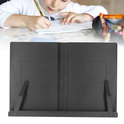 Buchständer, Hanghs Ergonomischer Verstellbarer Desktop-Dokumentenhalter, Leseständer, Multifunktionaler Schreibtisch-Buchhalter, Faltbarer Desktop-Riser ABS für Tablet, (BLACK) von Fockety