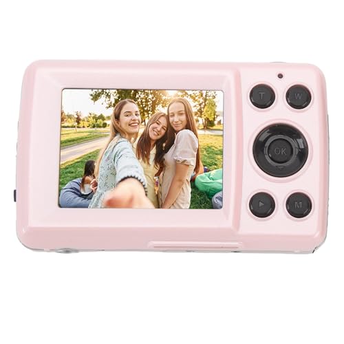 Digitalkamera, 1080P HD 16 MP Videokamera, 16-facher Zoom, Mehrachsenstabilisierung, 2,4-Zoll-HD-Display, Tragbare Kamera für Outdoor-Reisen, Abschlussfotos, Selfies, (PINK) von Fockety