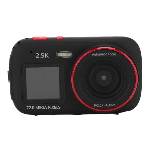 Digitalkamera, FHD 1080P 72 MP Autofokus-Vlogging-Kamera für Fotografie mit 16-fachem Digitalzoom, Anti-Shake, Dual-Bildschirm und MP3-Player, Kompaktkamera für Kinder, Teenager von Fockety