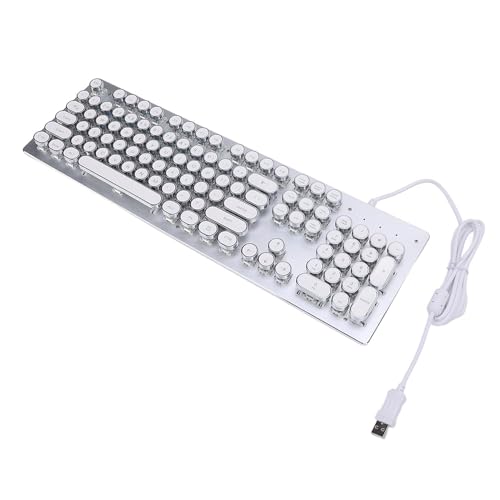 Fockety Mechanische Gaming-Tastatur, Blauer Schalter 104 Tasten RGB-Hintergrundbeleuchtung Büro-Tastatur Ergonomisch Anti Ghosting Leicht zu reinigen USB Kabelgebundene Computer-Tastatur von Fockety