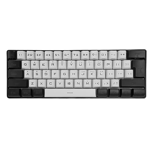 Fockety RGB Gaming Tastatur, 61 Tasten, Kabelgebundene Tastatur, RGB Tastatur mit Hintergrundbeleuchtung, Ergonomische, Mechanische Büro Computertastatur für Schreibkräfte, Reisen, (White) von Fockety