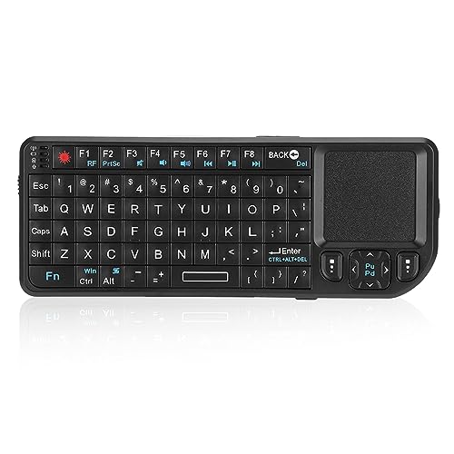 Fockety Tastatur Fernbedienung Touchpad Maus, 2.4GHz 69 Tasten USB Wireless Tastatur Bluetooth Tastatur für TV, Game, Smart Glasses, Smartphones, Tablet für Win XP Vista, 7 von Fockety