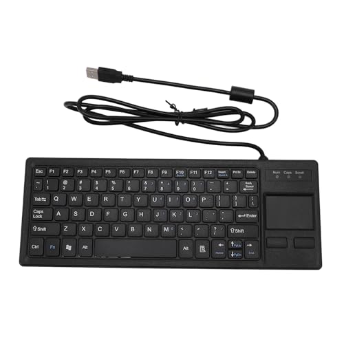 Fockety USB-Tastatur mit Touchpad, IP68 Wasserbeständiges Plug-and-Play-Touchpad für Industrielle Umgebungen, Robuste Mechanische Tastatur für Laptop-PC von Fockety