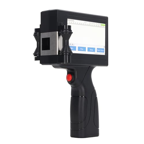 Hand-Tintenstrahldrucker, Tragbarer Intelligenter Handdrucker mit LED-Touchscreen, Schnell Trocknend, 12,7 Mm, für Text-QR-Code/Barcode/Chargennummer/Etikett/Bild/Datumsdrucker von Fockety