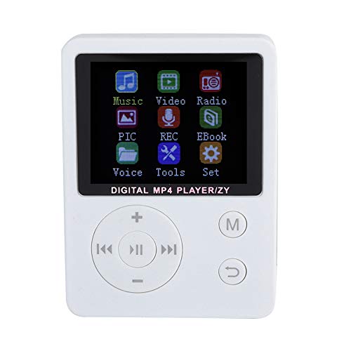 MP3 -Player, MP4 Tragbarer Musikplayer für Kindersportrunnen, FM -Radio, Color Screen HiFi Player Lustless Sound Music Player mit USB2.0 -Runde (White) von Fockety