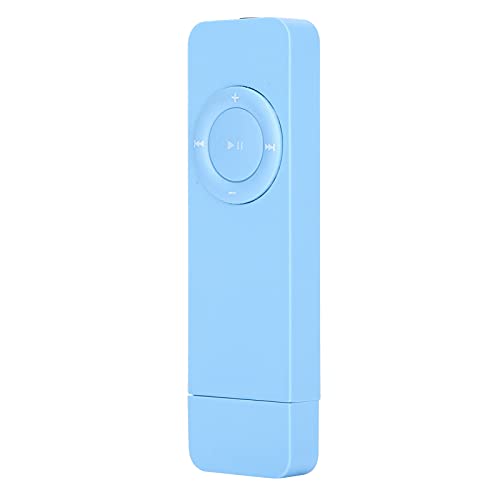 MP3-Player, kompakter tragbarer USB-MP3-Player mit WMA-Medien zum Musikhören(Blau) von Fockety