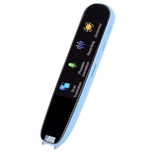 Scan Reader Stift, 112 Sprachen-Übersetzer, Unterstützt Sprachaufzeichnung, Text zu Sprache Reader Stift, Scannen an PC, Desktops, Batteriebetriebener Offline (Blue) von Fockety