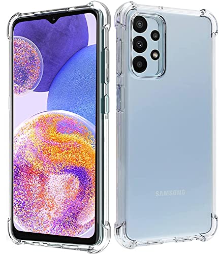 Folmeckat Schutzhülle für Samsung Galaxy A23 5G, Displayschutzfolie, stoßdämpfend, flexibel, transparent, TPU-Gummi, Schutzhülle für Galaxy A23 5G/M13/F23, Transparent von Folmecket