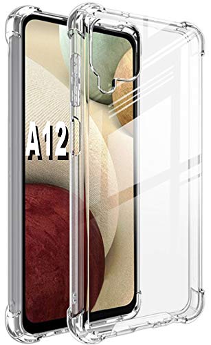 Folmecket Hülle für Samsung Galaxy A12 5G, stoßfest TPU, kristallklar, Harte Stoßstange, schlanke Schutzhülle für Samsung A12 5G (6.5 Zoll) transparent von Folmecket