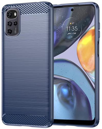 Folmecket Motorola Moto G22/E32/E32S Hülle, Karbonfaser, Kratzfest, stoßdämpfend, weiche TPU-Gummi-Schutzhülle für Moto G22/E32/E32S 6,5 Zoll, Blau Folmecket Motorola Moto G22/E32/E32S Hülle, Karbonfaser, Kratzfest, stoßdämpfend, weiche TPU-Gummi-Schutzhülle für Moto G22/E32/E32S 6,5 Zoll, Blau von Folmecket