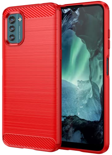 Folmecket Nokia G21/G11 Hülle, Karbonfaser, Kratzfest, stoßdämpfend, weiche TPU-Gummi-Schutzhülle für Nokia G21/G11 6,5 Zoll, Rot Folmecket Nokia G21/G11 Hülle, Karbonfaser, Kratzfest, stoßdämpfend, weiche TPU-Gummi-Schutzhülle für Nokia G21/G11 6,5 Zoll, Rot von Folmecket
