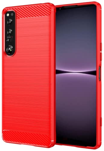 Folmecket Sony Xperia 1 IV Hülle, Karbonfaser, Kratzfest, stoßdämpfend, weiche TPU-Gummi-Schutzhülle für Sony Xperia 1 IV 6,5 Zoll, Rot Folmecket Sony Xperia 1 IV Hülle, Karbonfaser, Kratzfest, stoßdämpfend, weiche TPU-Gummi-Schutzhülle für Sony Xperia 1 IV 6,5 Zoll, Rot von Folmecket