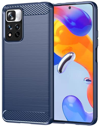 Folmecket Xiaomi Redmi Note 11 Pro/Pro 5G Hülle, Karbonfaser, Kratzfest, stoßdämpfend, weiche TPU-Gummi-Schutzhülle für Xiaomi Redmi Note 11 Pro 5G 6,67 Zoll, Blau Folmecket Xiaomi Redmi Note 11 Pro/Pro 5G Hülle, Karbonfaser, Kratzfest, stoßdämpfend, weiche TPU-Gummi-Schutzhülle für Xiaomi Redmi Note 11 Pro 5G 6,67 Zoll, Blau von Folmecket