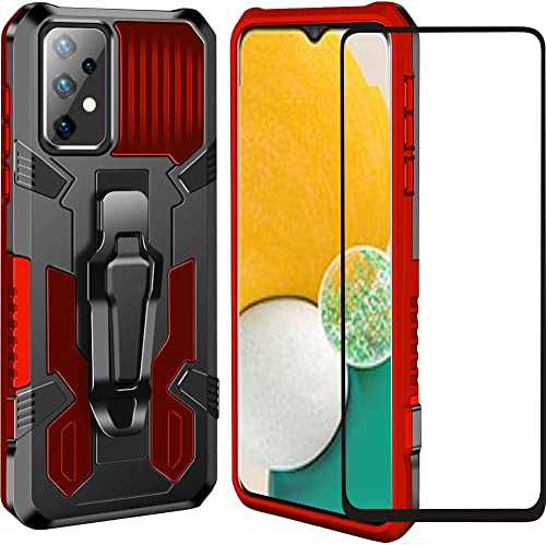 Samsung Galaxy A13 5G, A13 4G, M13 5G, A04S Hülle,Folmeckat mit HD-Displayschutzfolie, Militärqualität, mit Gürtelclip und Ständer, Schutzhülle für Galaxy A13 4G, 6,6 Zoll, Rot Samsung Galaxy A13 5G, A13 4G, M13 5G, A04S Hülle,Folmeckat mit HD-Displayschutzfolie, Militärqualität, mit Gürtelclip und Ständer, Schutzhülle für Galaxy A13 4G, 6,6 Zoll, Rot von Folmecket