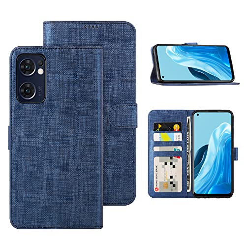 Foluu Hülle für Oppo Find X5 Lite 5G Handyhülle, Brieftaschen-Hülle [Premium Leder] [Standfunktion] [Kartenfach] [Magnetverschluss] TPU Bumper Stoßfeste Klapphüllen für Oppo Find X5 Lite 2022 (Blau) von Foluu