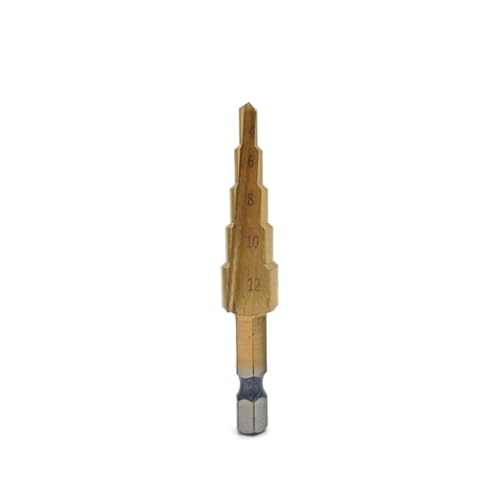 3-12 mm 4-12 mm 4-20 mm Stufenbohrer mit gerader Nut HSS Sechskantschaft Titanbeschichtetes Holz Metall Lochschneider Kernkegelbohrwerkzeug(4-12) von FonFou