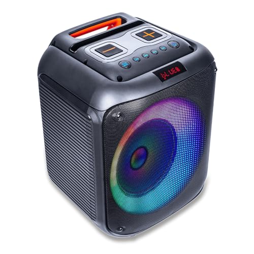 FONTASTIC Lizz Party-Lautsprecher Boxen Bluetooth, 60 W Soundbox, Karaoke Maschine mit Mikrofon und Fetzigen USB LED Leuchteffekten, Schwarz von Fontastic