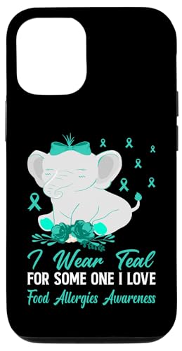 Hülle für iPhone 12/12 Pro Süßer Elefant Love Teal Awareness Awareness von Food Allergies awareness products (Lwaka)