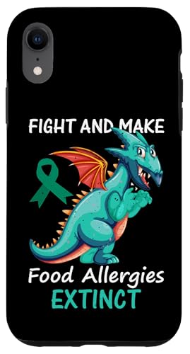 Hülle für iPhone XR Lebensmittelallergien Bewusstsein Blaugrün Band Lustiges Zitat von Food Allergies awareness products (Lwaka)