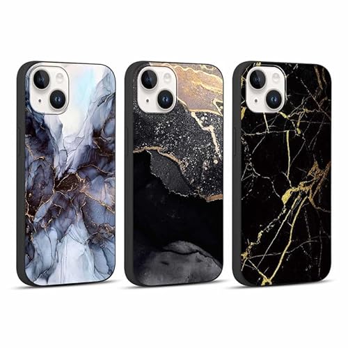 Foonary 3 Stück Hülle für Apple iPhone 14 Plus 6,7", Handyhülle mit Muster Mädchen Aesthetic Marmor Muster Motiv Design Slim Case, Silikon Stoßfest Schutzhülle Cover für iPhone 14 Plus,Marmor 02 von Foonary