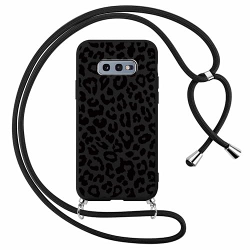 Foonary Handykette Hülle mit Band für Samsung Galaxy S10e 5,8" Handyhülle, Leopard Design Kette Necklace Case mit Kordel zum Umhängen Silikon Bumper Kratzfest Schutzhülle Cover Schnur für Samsung S10e von Foonary