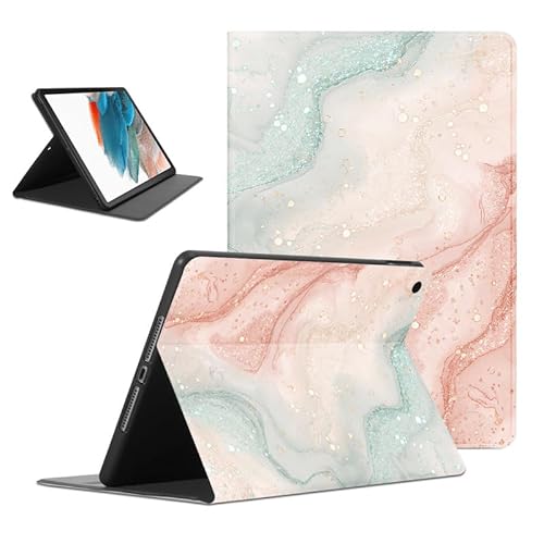 Foonary Hülle für Samsung Galaxy Tab A8 (SM-X200/X205/X207) 10,5", Aesthetic Ultra Dünn Leicht Tablet Schutzhülle mit Standfunktion TPU Rücken PU Leder Stoßfeste Case Cover für Tab A8, Blau Marmor von Foonary