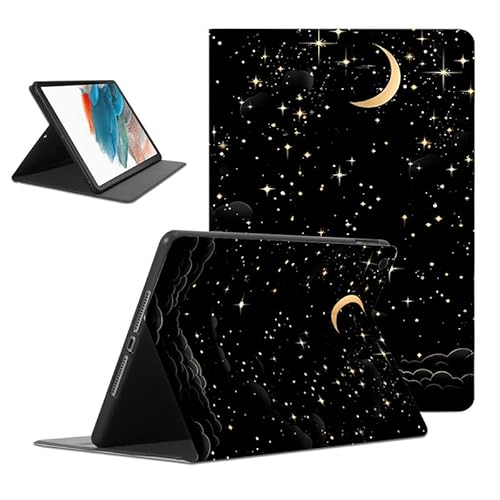 Foonary Hülle für Samsung Galaxy Tab A8 (SM-X200/X205/X207) 10,5", Aesthetic Ultra Dünn Leicht Tablet Schutzhülle mit Standfunktion TPU Rücken PU Leder Stoßfeste Case Cover für Tab A8, Stern Wolke von Foonary