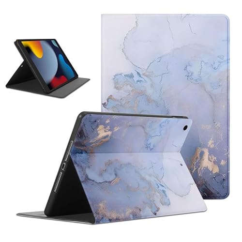 Foonary Hülle für iPad 9th (2021)/ iPad 8th (2020) / iPad 7th (2019) 10,2", Ultra Dünn Tablet Schutzhülle mit Standfunktion PU Leder Stoßfeste Aesthetic Case Cover für iPad 9th/8th/7th, Marmor 1 von Foonary