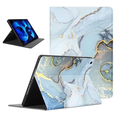 Foonary Hülle für iPad Air 5th Generation(2022)/ iPad Air 4th Generation(2020) 10,9", Ultra Dünn Tablet Schutzhülle mit Standfunktion PU Leder Stoßfeste TPU Case Cover für iPad Air 5th/4th, Marmor 2 von Foonary