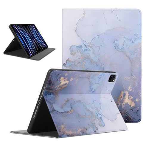 Foonary Hülle für iPad Pro 11" 2022/2021/2020 (4/3/2 Generation), Aesthetic Ultra Dünn Leicht Tablet Schutzhülle mit Standfunktion TPU Rücken PU Leder Stoßfeste Case Cover für iPad Pro 11,Marmor 1 von Foonary