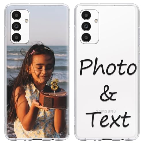 Foonary Personalisierte Handyhülle für Samsung Galaxy A13 5G 6,5'', Personalisiert Hülle mit Selbst Gestalten Eigenem Bild Foto Schutzhülle, Individuelle Design Case für Samsung A13 5G,transparent von Foonary