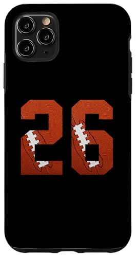 Hülle für iPhone 11 Pro Max Nummer 26 Rückseite – American Football Trikot nummeriert von Football Back Numbers Birthday Apparel Gifts